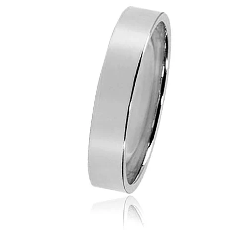 Alliance Bonheur En Or Blanc Large De 4 Mm Lise-HABHR4G 1 Alliance Bonheur En Or Blanc Large De 4 Mm Lise-HABHR4G