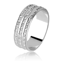 Alliance En Or 18 Carats En Or Blanc Large De 7 Mm-Leïla- 7326