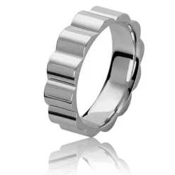 Alliance Mascaret 6 Mm En Or Blanc - Violaine - MASCARET6G