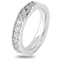 Alliance Platine Demi-tour Rail Grain Fifty 1ct En Platine 950 - Kira