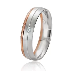 Alliance Rainbow 5 Mm 5 Mm 2 Ors Diamant - Enchantée - 06203