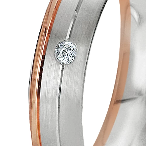 Alliance Rainbow 5 Mm 5 Mm 2 Ors Diamant - Enchantée - 06203 2 Alliance Rainbow 5 Mm 5 Mm 2 Ors Diamant - Enchantée - 06203 – Image 2