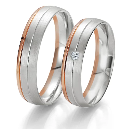 Alliance Rainbow 5 Mm 5 Mm 2 Ors Diamant - Enchantée - 06203 3 Alliance Rainbow 5 Mm 5 Mm 2 Ors Diamant - Enchantée - 06203 – Image 3