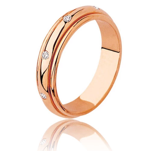 Alliance Tournante Sertie De Diamants 0.12ct Or Rose Or Rose - 0.12 Ct - Lyra - DINARD45R8BTS 1 Alliance Tournante Sertie De Diamants 0.12ct Or Rose Or Rose - 0.12 Ct - Lyra - DINARD45R8BTS