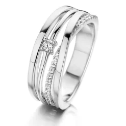 Bague Argent Sertie De Zirconium - Naiomy Silver - Femme - Aurore - B8K05