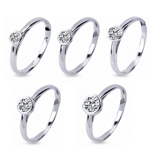 Bague De Fiançailles En Or Blanc Diamant De 0.10 Ct - Nayla 3 Bague De Fiançailles En Or Blanc Diamant De 0.10 Ct - Nayla – Image 3