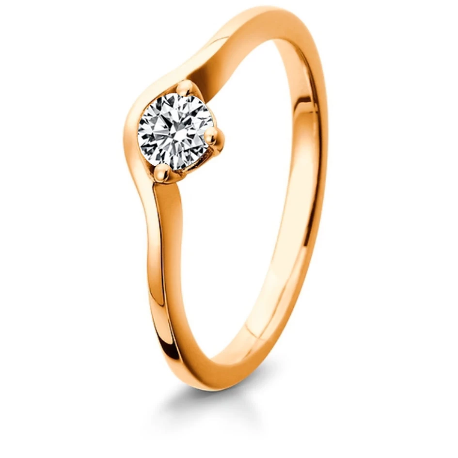 Bague De Fiançailles Pour Femme Or Rose En Or Rose Diamant De 0.10 Ct - Marea 1 Bague De Fiançailles Pour Femme Or Rose En Or Rose Diamant De 0.10 Ct - Marea