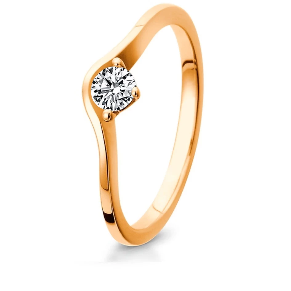 Bague De Fiançailles Pour Femme Or Rose En Or Rose Diamant De 0.10 Ct - Marea 2 Bague De Fiançailles Pour Femme Or Rose En Or Rose Diamant De 0.10 Ct - Marea – Image 2