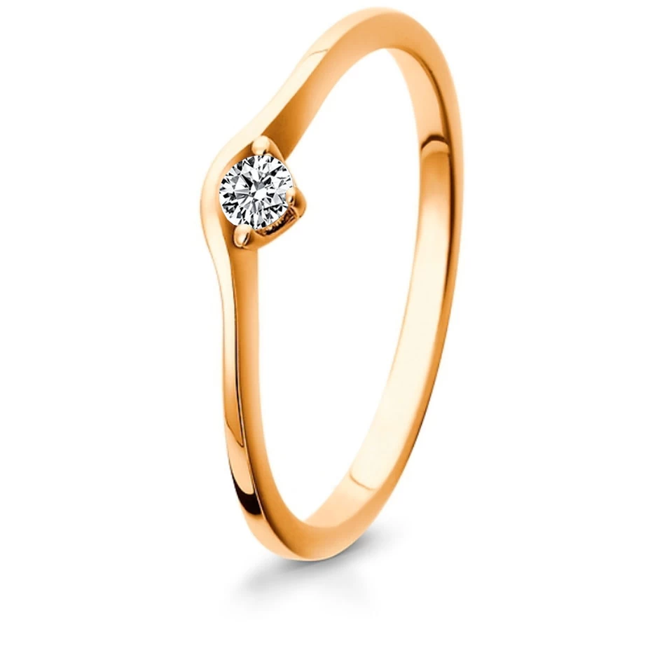 Bague De Fiançailles Pour Femme Or Rose En Or Rose Diamant De 0.10 Ct - Marea 3 Bague De Fiançailles Pour Femme Or Rose En Or Rose Diamant De 0.10 Ct - Marea – Image 3