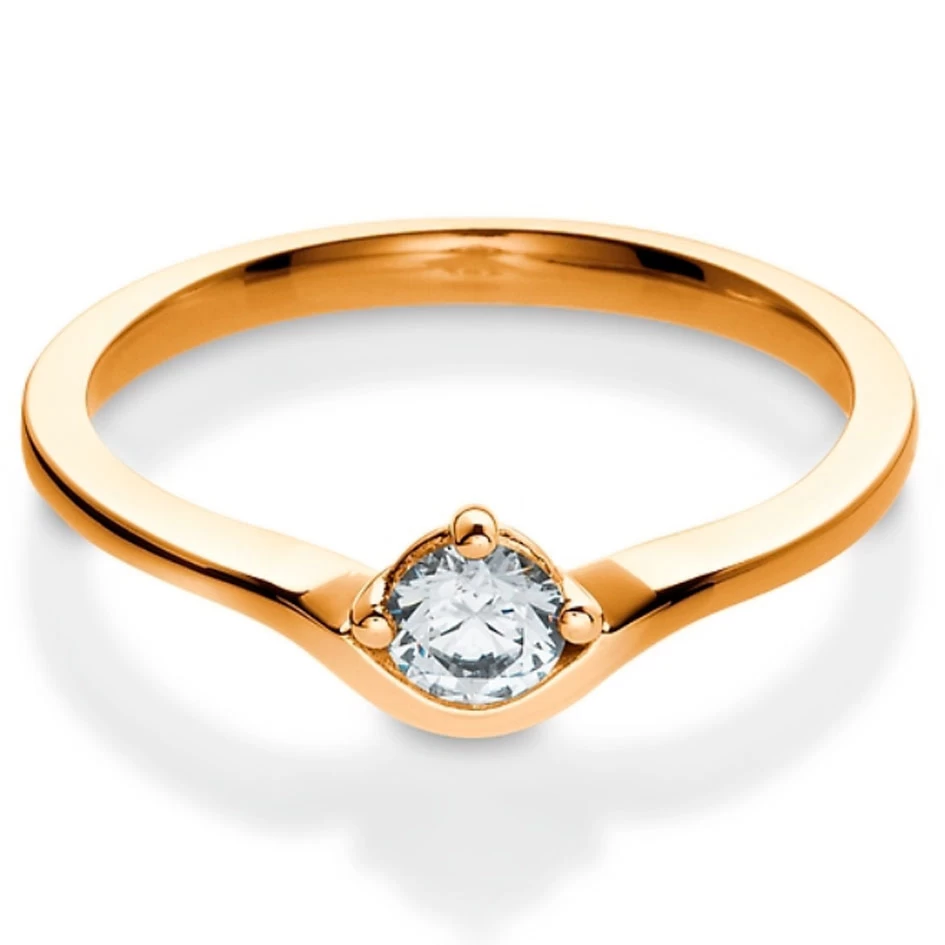 Bague De Fiançailles Pour Femme Or Rose En Or Rose Diamant De 0.10 Ct - Marea 4 Bague De Fiançailles Pour Femme Or Rose En Or Rose Diamant De 0.10 Ct - Marea – Image 4