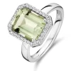 Bague One More Prasiolite Et Diamants Sur Or Blanc 0.21 Ct - Etna 064513YA