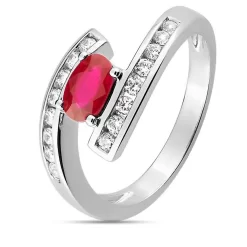 Bague Rubis Et Diamants Diamant Or 18 Ct - 750/1000 - - 1.6084.R1