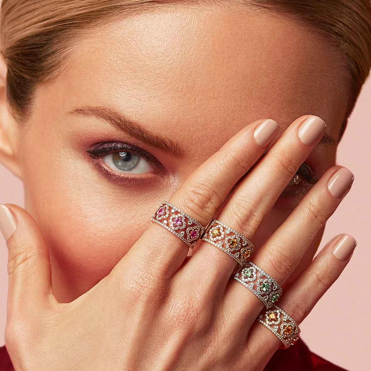 Bague Salina, Saphir Bleu Et Diamants Sur Or Rose 0.59 Ct - Salina 064402SA 2 Bague Salina, Saphir Bleu Et Diamants Sur Or Rose 0.59 Ct - Salina 064402SA – Image 2