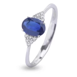 Bague Saphir Et Diamants En Or Blanc Diamant Fiona -ABOV49Z-FR