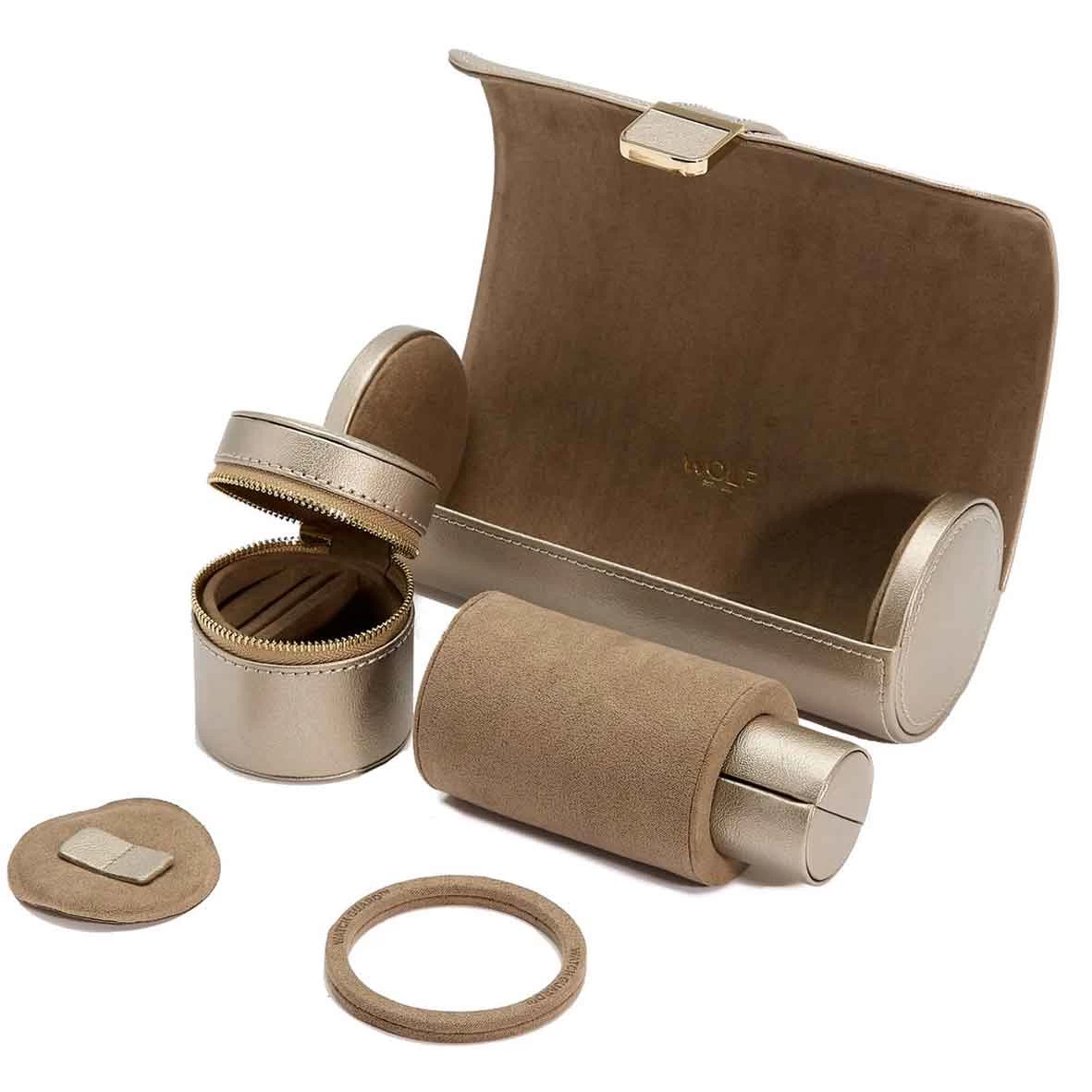 Boite Montre Wolf 1834 - Palermo Double Watch Roll W/ Jewelry Pouch - 213978 2 Boite Montre Wolf 1834 - Palermo Double Watch Roll W/ Jewelry Pouch - 213978 – Image 2