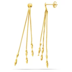 Boucle D'oreille Femme Pendante Or Jaune 1.4 G Tufouma - 11825