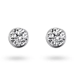 Boucles D'oreilles Diamants Sertie Clos Système Alpa 0.4 Ct Et Or 18 Ct - 750/1000 Sofia - E2628FMPWA602