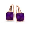 Boucles D'oreilles Quartz Et Sugilite Sur Nacre One More - Pantelleria 051404B1