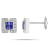 Boucles D'oreilles Saphir Diamant Or Blanc Taaria - 2.6007.S1