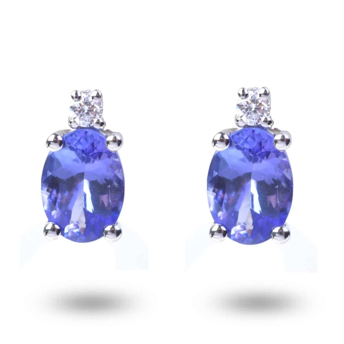 Boucles D'oreilles Tanzanite Diamant Or Blanc - OA0043T-FR 1 Boucles D'oreilles Tanzanite Diamant Or Blanc - OA0043T-FR