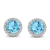 Boucles D'oreilles Topaze London Blue Et Diamants - One More - Etna 050676AT