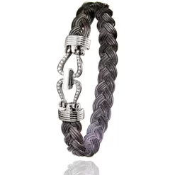 Bracelet Albanu Poils D'éléphant Fermoir Or Et Diamant En Poils D'éléphant Or Et Diamant 11g - Poerava - 730DTELORblanc