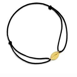 Bracelet Cordon Médaille Miraculeuse Augis Ovale En Or Jaune Océania J9994X0000