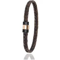 Bracelet Crin De Cheval Fermoir Acier PVD Et Or En Crin De Cheval PVD Et Or 0.42g Nymphea -614NCHMORrose