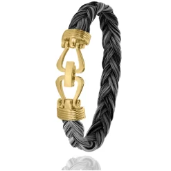 Bracelet Crin De Cheval Fermoir Or En Crin De Cheval, Acier Et Or 11g Étincelante -730CHGFORjaune