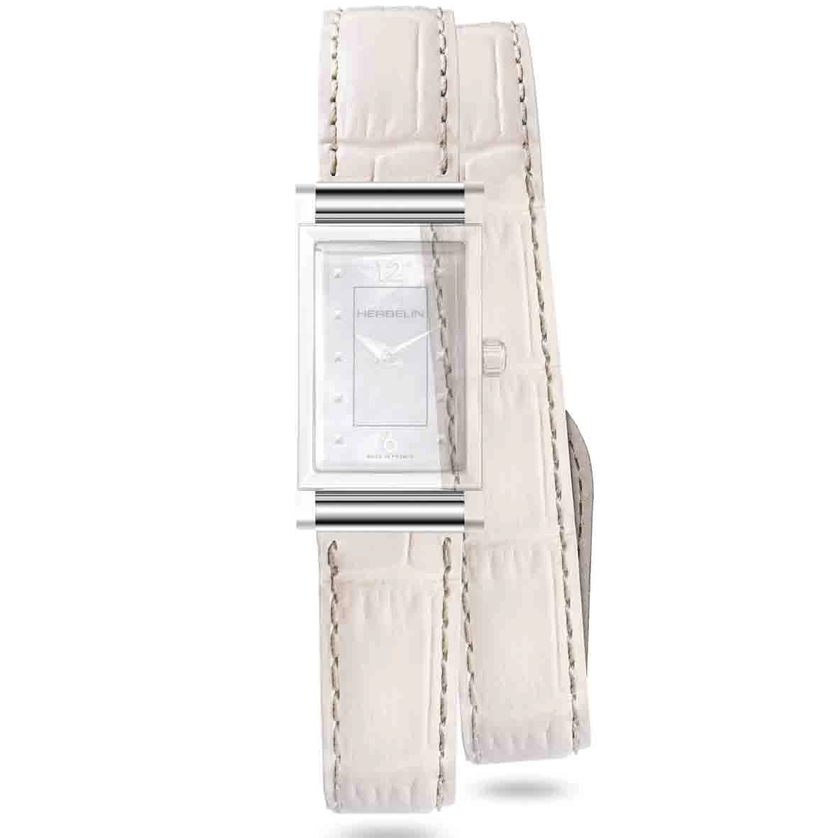 Bracelet Interchangeable Herbelin Façon Croco Antigua Mat Blanc - BRAC17048A195 1 Bracelet Interchangeable Herbelin Façon Croco Antigua Mat Blanc - BRAC17048A195
