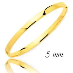 Bracelet Jonc Or En Or Jaune 10.5g Large De 5 Mm Isabella - 371.5