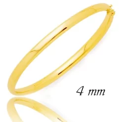 Bracelet Jonc Or Massif 4 Mm Glamour - 372M4PM