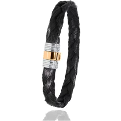 Bracelet Poil De Girafe Fermoir Acier Et Or En Poil De Girafe Acier Et Or 0.45gr Leïla - 607TGIORrose