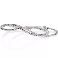 Bracelet Tennis Diamants 0.50 Ct Diamant Blanc G-VS En Or Blanc - - BR1596B-FR