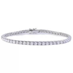 Bracelet Tennis Diamants 3.85 Ct Diamant Blanc G-VS En Or Blanc - - BR1729B-FR