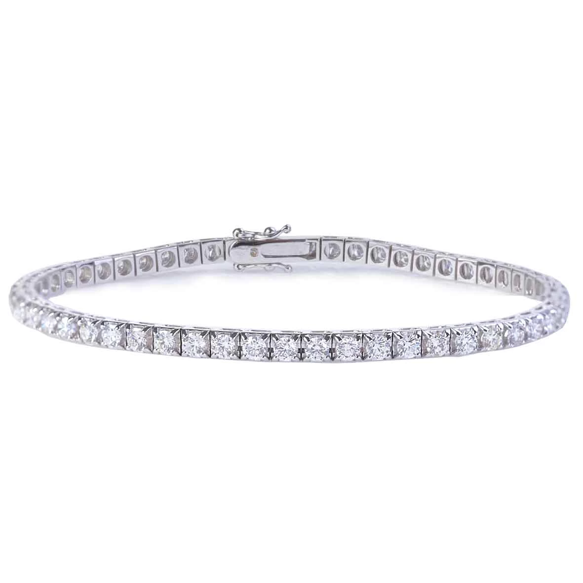 Bracelet Tennis Diamants 3.85 Ct Diamant Blanc G-VS En Or Blanc - - BR1729B-FR 1 Bracelet Tennis Diamants 3.85 Ct Diamant Blanc G-VS En Or Blanc - - BR1729B-FR
