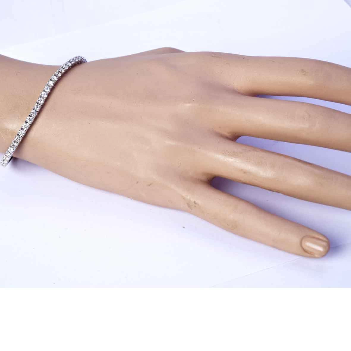 Bracelet Tennis Diamants 3.85 Ct Diamant Blanc G-VS En Or Blanc - - BR1729B-FR 2 Bracelet Tennis Diamants 3.85 Ct Diamant Blanc G-VS En Or Blanc - - BR1729B-FR – Image 2