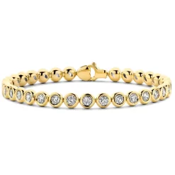 Bracelet Tennis Serti Clos 2.95 Ct Diamant Blanc G-VS En Or Jaune - Minea - 947829A