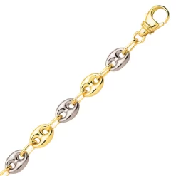 Chaine En Or Grain De Café 6 Mm Bicolore 16.24g Dorothée