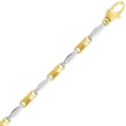 Chaine En Or Jaune Et Blanc Fantaisie 3mm 9.2g Loane - 7323G