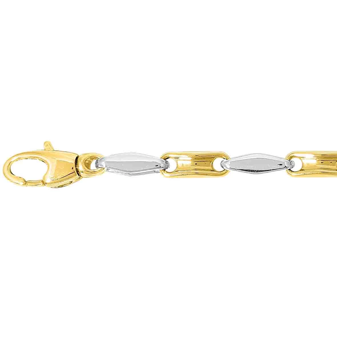 Chaine En Or Jaune Et Blanc Fantaisie 3mm 9.2g Loane - 7323G 2 Chaine En Or Jaune Et Blanc Fantaisie 3mm 9.2g Loane - 7323G – Image 2