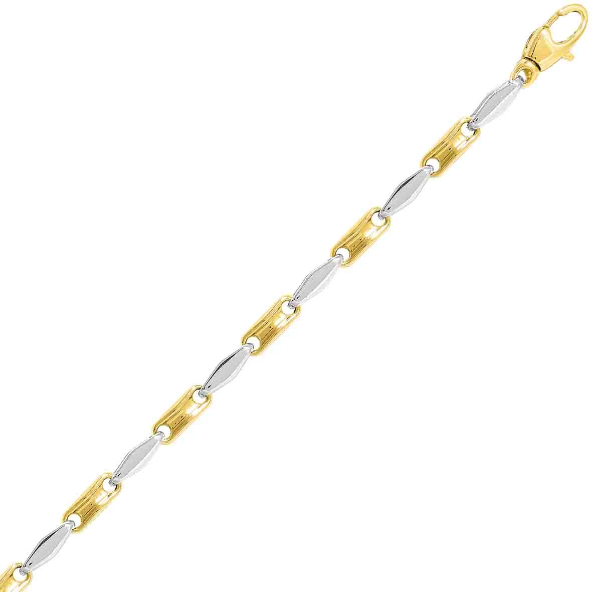 Chaine En Or Jaune Et Blanc Fantaisie 3mm 9.2g Loane - 7323G 3 Chaine En Or Jaune Et Blanc Fantaisie 3mm 9.2g Loane - 7323G – Image 3