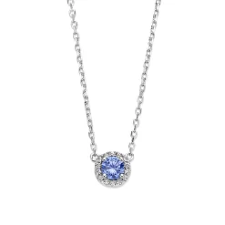 Chaîne Et Pendentif Argent Pierre Bleu Serti De Zirconium - Naiomy Silver - Femme - Elise - N3Y64