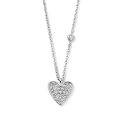Chaîne Et Pendentif Argent Serti De Zirconium Forme De Coeur - Naiomy Silver - Femme - Adeline - N3Z67