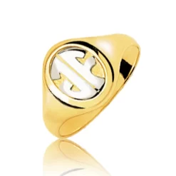 Chevalière 2 Ors Or 18 Ct - 750/1000 - 5.68 G - Amour - 1172M