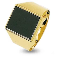 Chevalière Onix Or Jaune Or 18 Ct - 750/1000 - 5.4 G - Katerina - 48130M