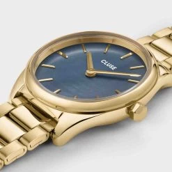 Cluse Féroce Mini Watch Steel, Blue Pearl, Gold Colour - - CW11707 -Hamilton Magasin ori cluse feroce mini watch steel blue pearl gold colour cw11707 46342 69250