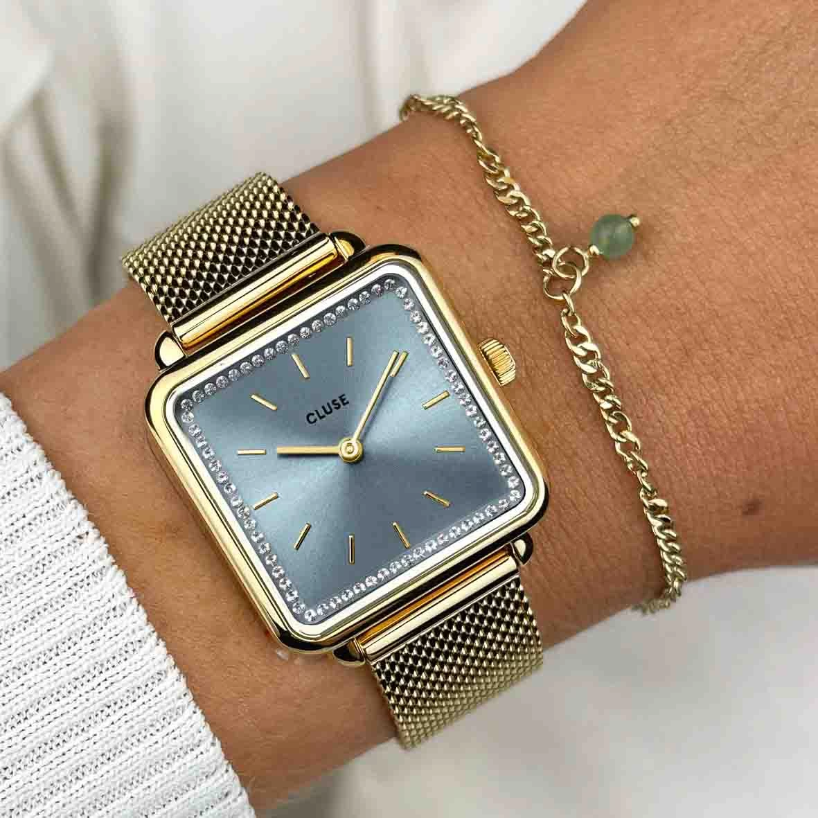 Cluse Tétragone La Tétragone Mesh Watch & Chain Bracelet, Gold Colour - 28 Mm - CG10320 2 Cluse Tétragone La Tétragone Mesh Watch & Chain Bracelet, Gold Colour - 28 Mm - CG10320 – Image 2