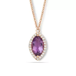 Collier Améthyste Diamant 0.14 Ct One More Etna 065218BA