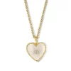 Collier Argent Plaqué Or - Coeur Nacre Serti De Zirconium - Naiomy Silver - Femme - Enchantée - B2L64